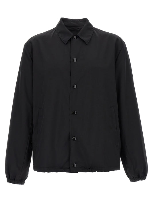 Black Virgin Wool Full-Length Jacket