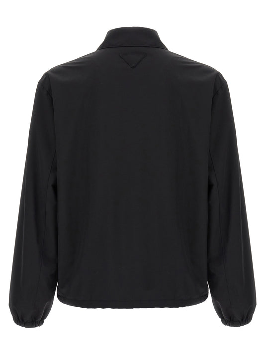Black Virgin Wool Full-Length Jacket