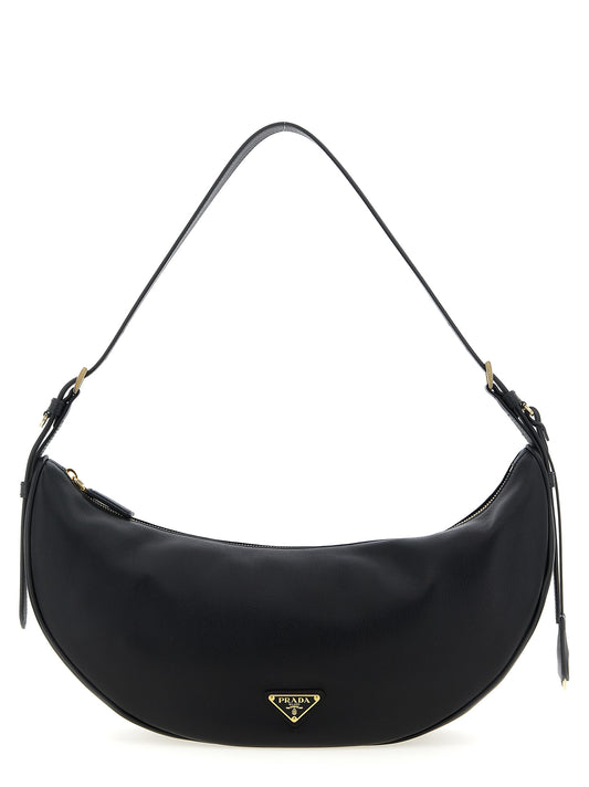 Black Calfskin Shoulder Bag