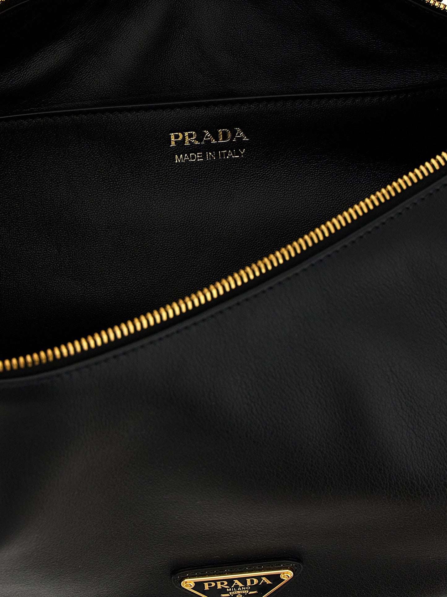 Black Calfskin Shoulder Bag