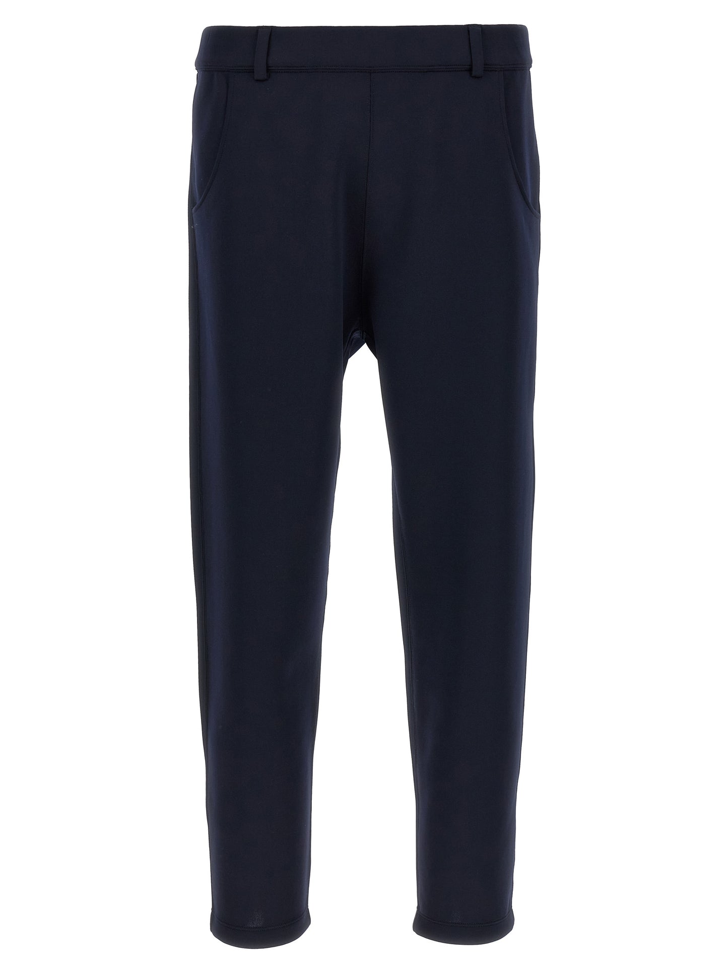 Blue Polyester Casual Pants