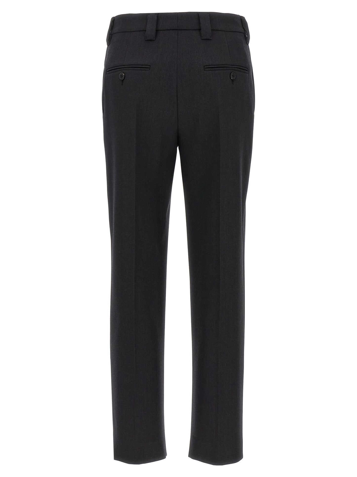 Gray Virgin Wool Dress Pants