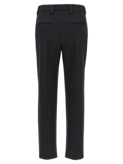 Gray Virgin Wool Dress Pants