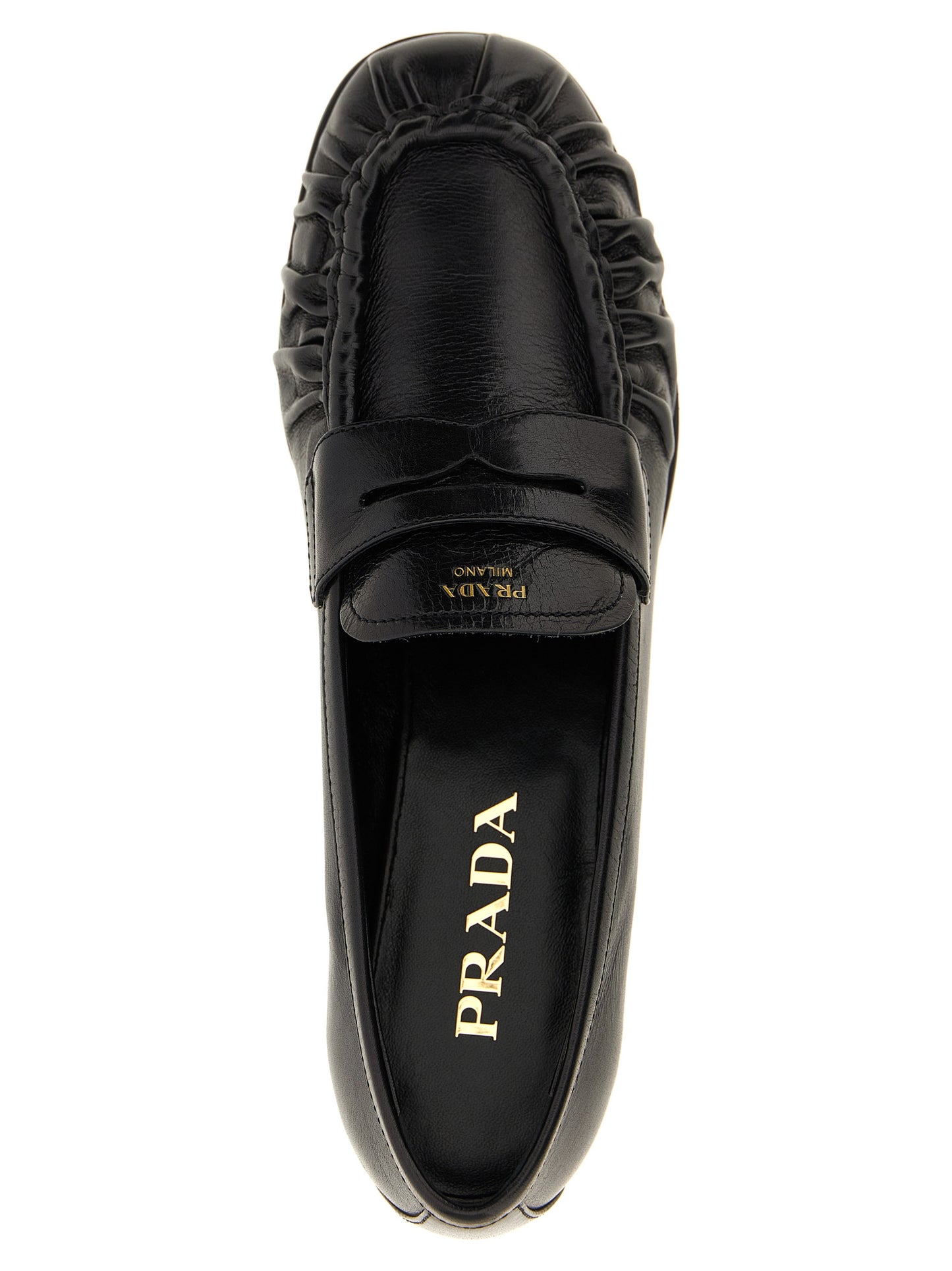 Black Buffalo Leather Slip-On Loafers