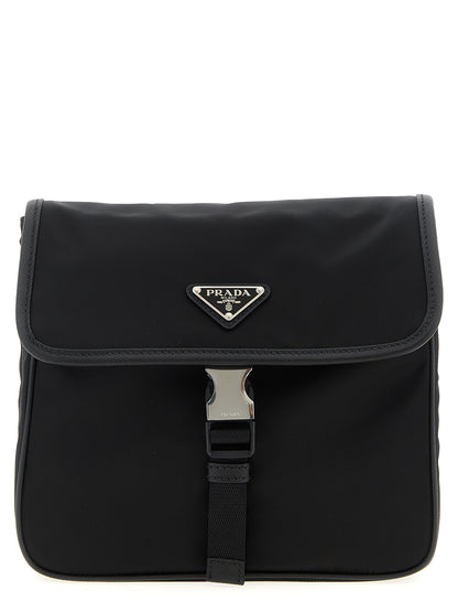 Black Recycled Polyamide Crossbody Bag