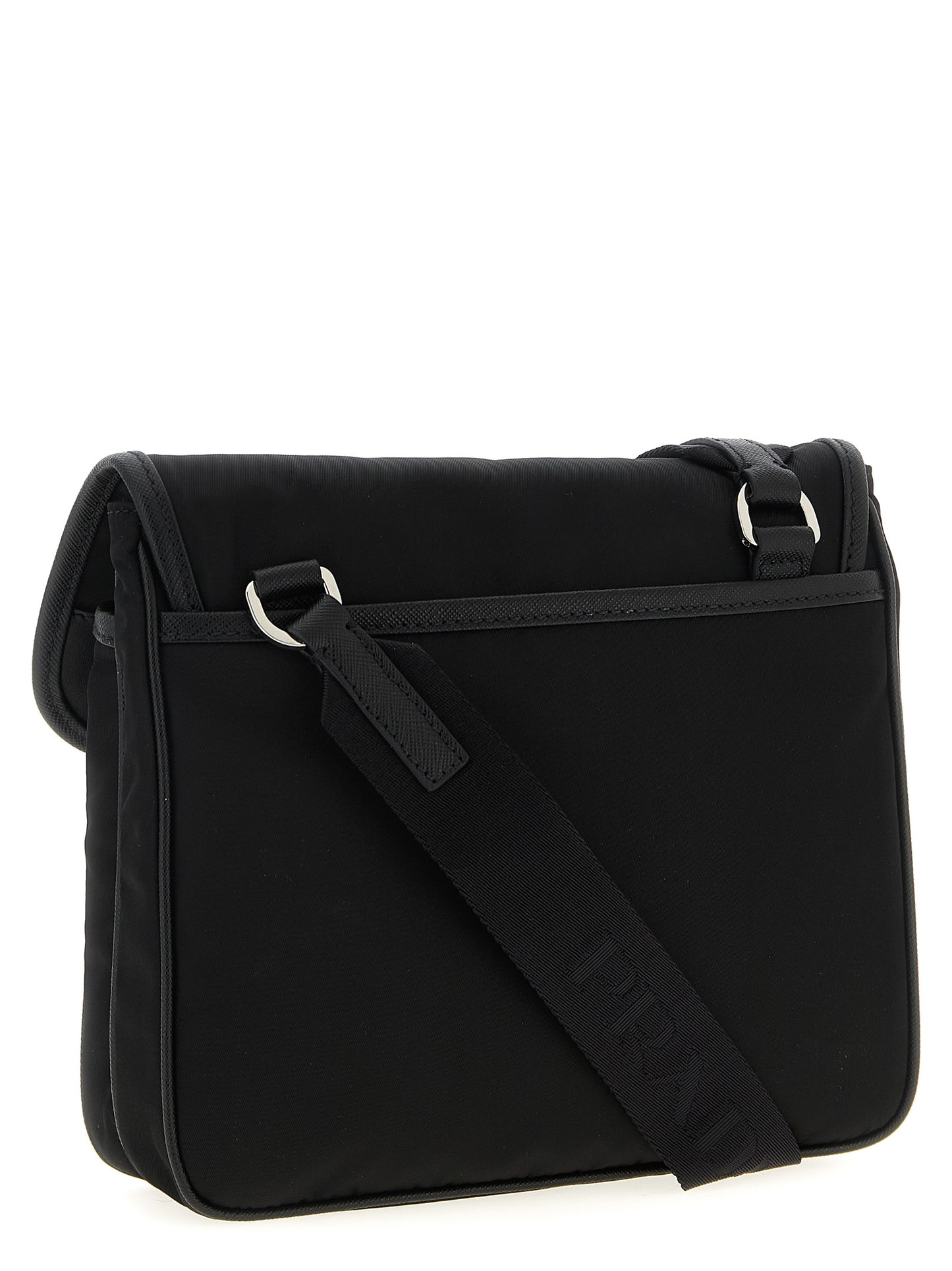 Black Recycled Polyamide Crossbody Bag