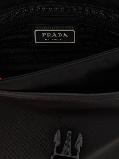 Black Recycled Polyamide Crossbody Bag