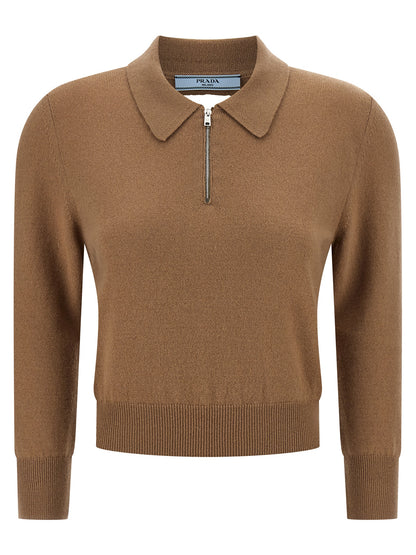 Beige Cashmere Polo Shirt