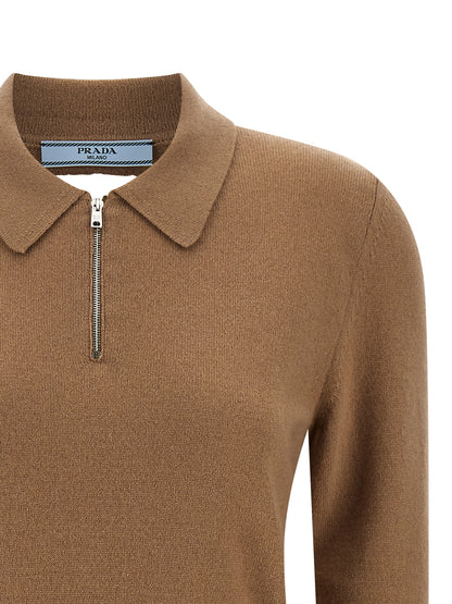Beige Cashmere Polo Shirt