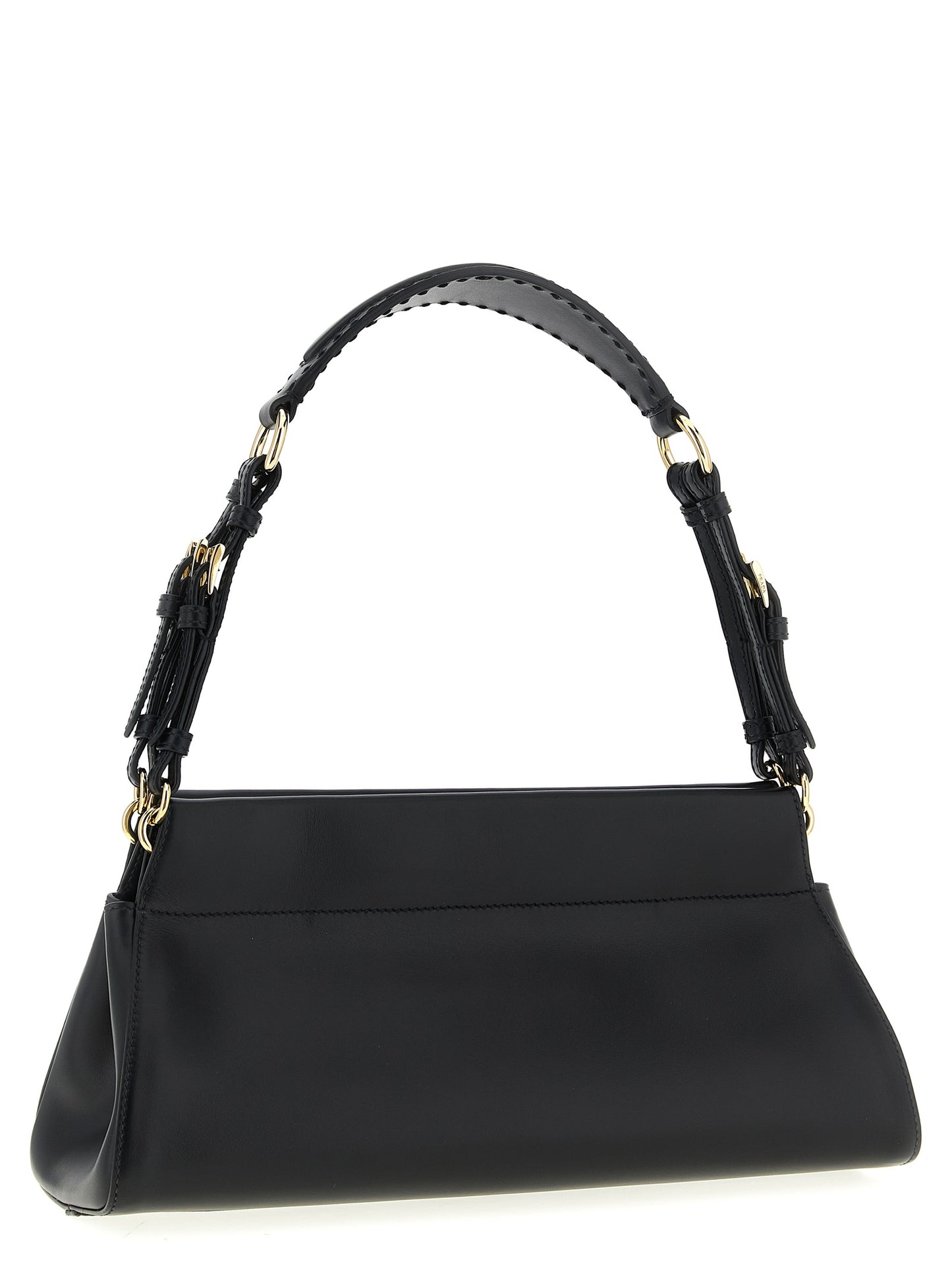 Black Calfskin Shoulder Bag
