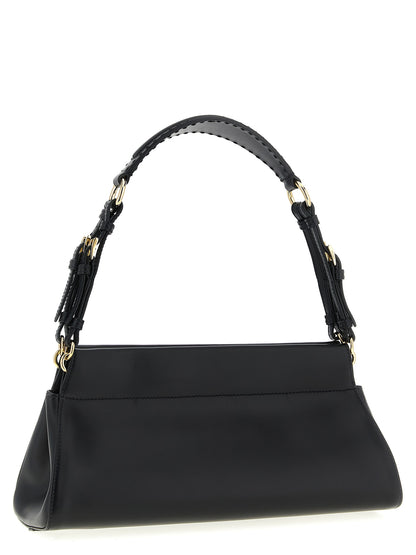 Black Calfskin Shoulder Bag