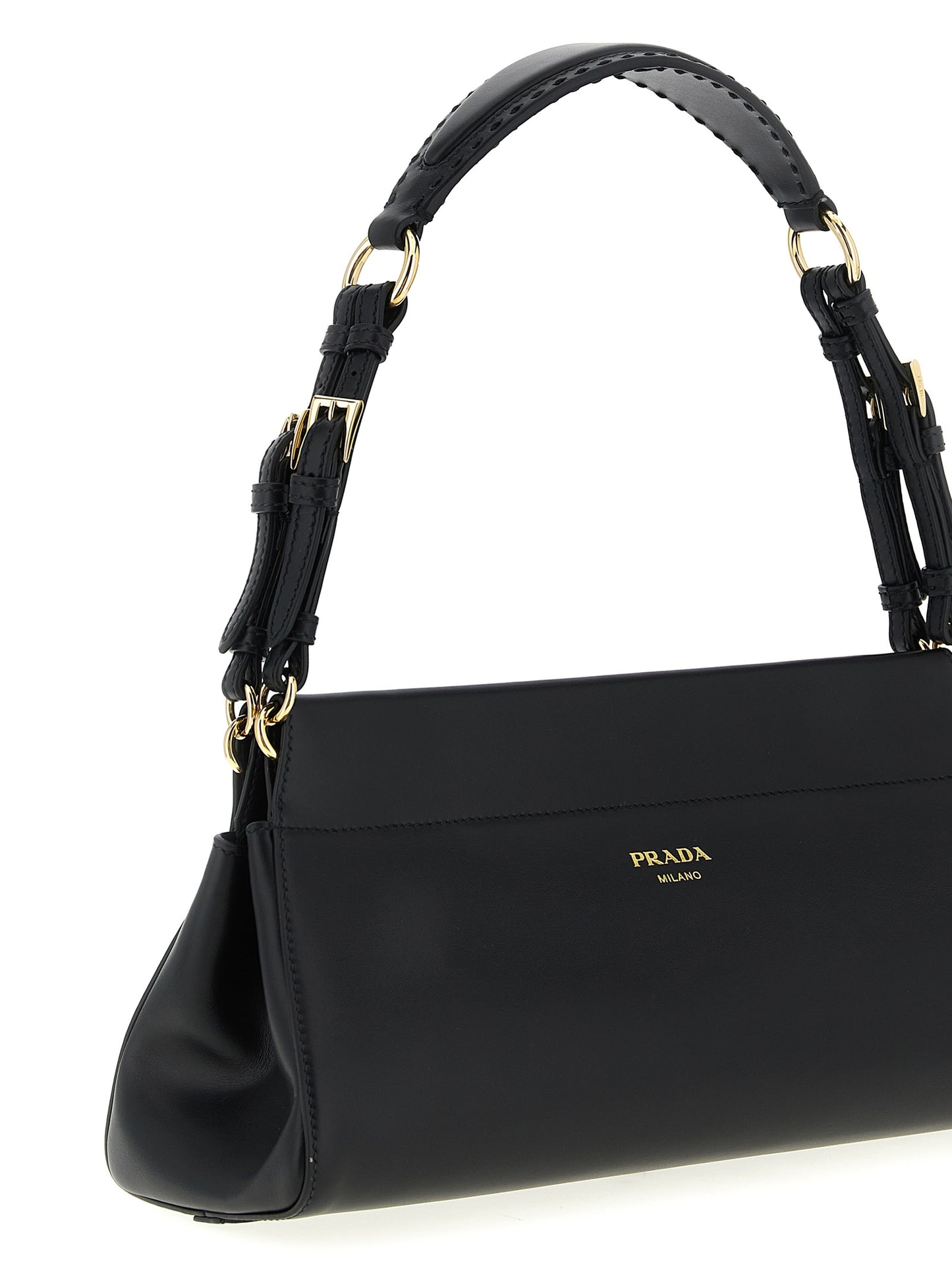 Black Calfskin Shoulder Bag