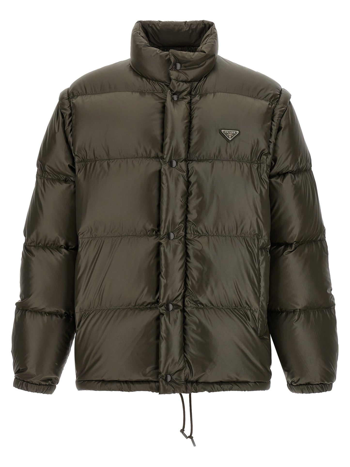 Gray Recycled Polyamide Full-Length Jacket