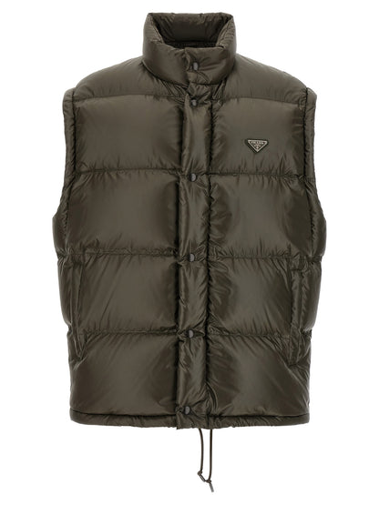 Gray Recycled Polyamide Full-Length Jacket