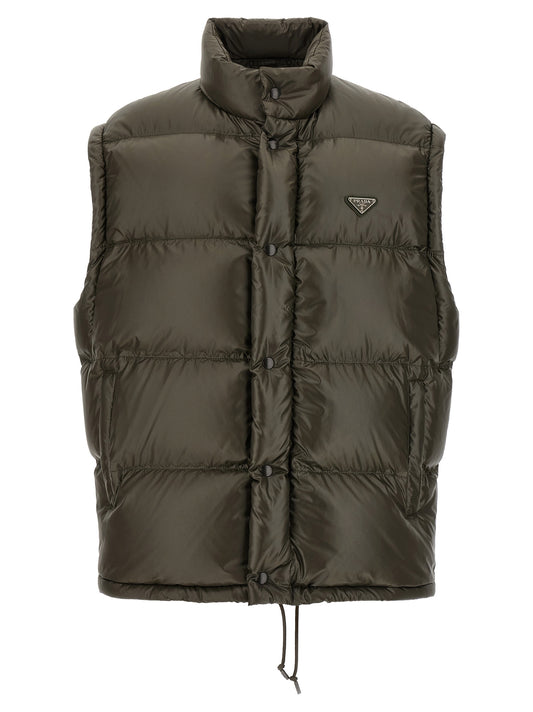 Gray Recycled Polyamide Full-Length Jacket
