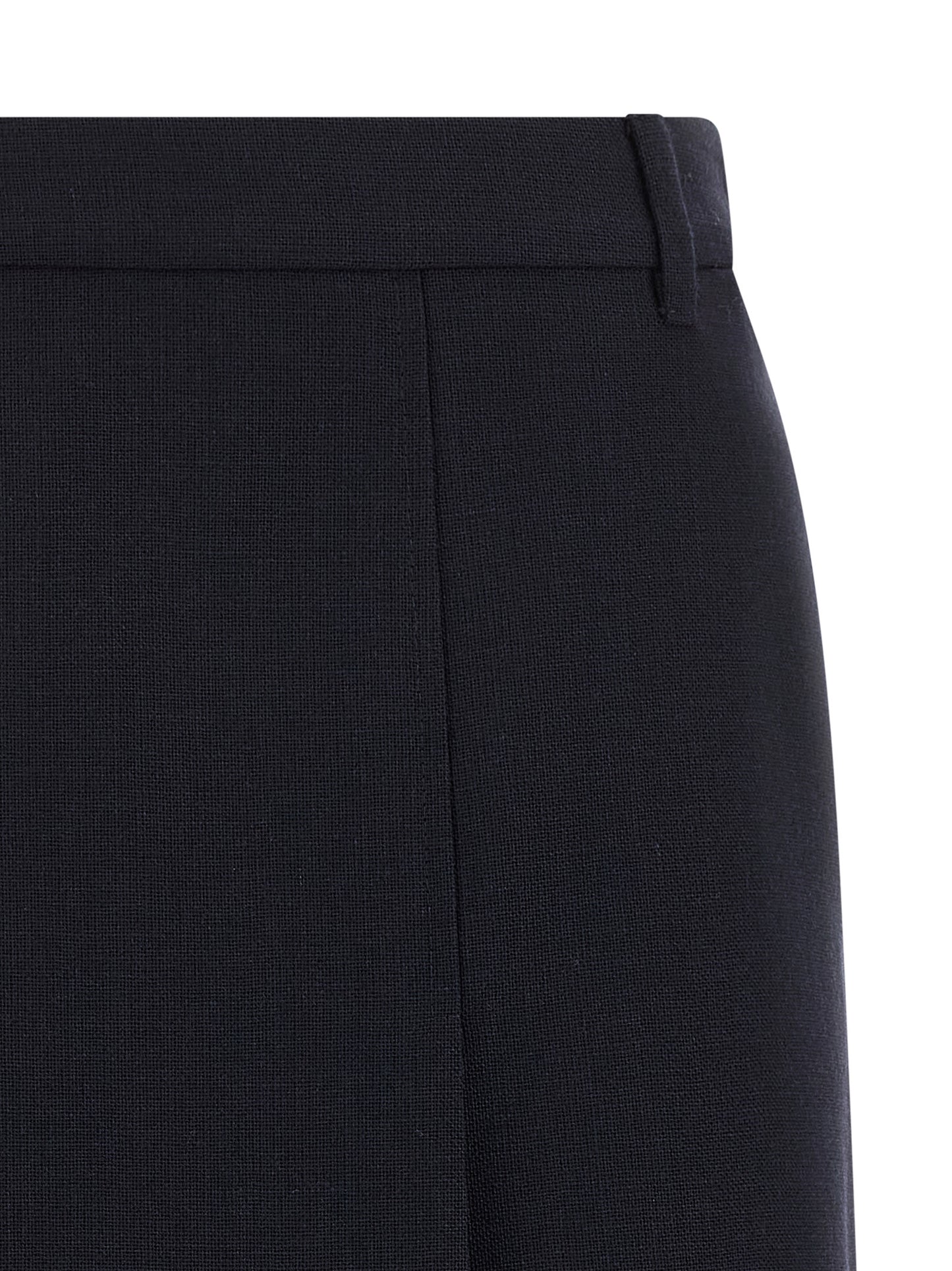 Blue Virgin Wool Midi Skirt