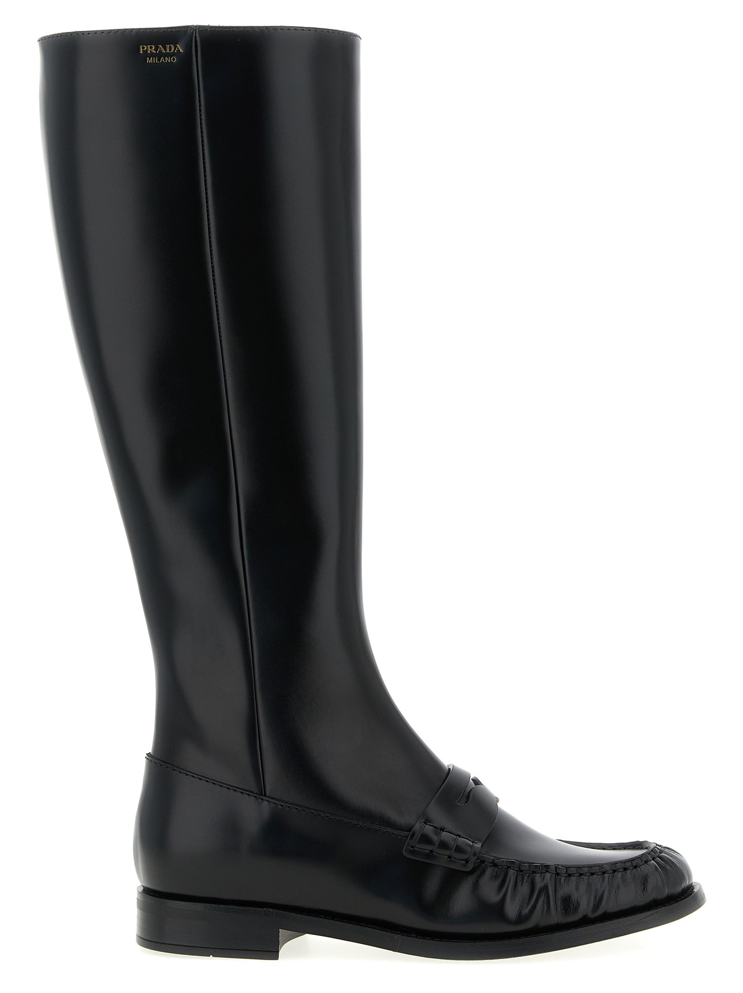 Black Calfskin Over The Knee