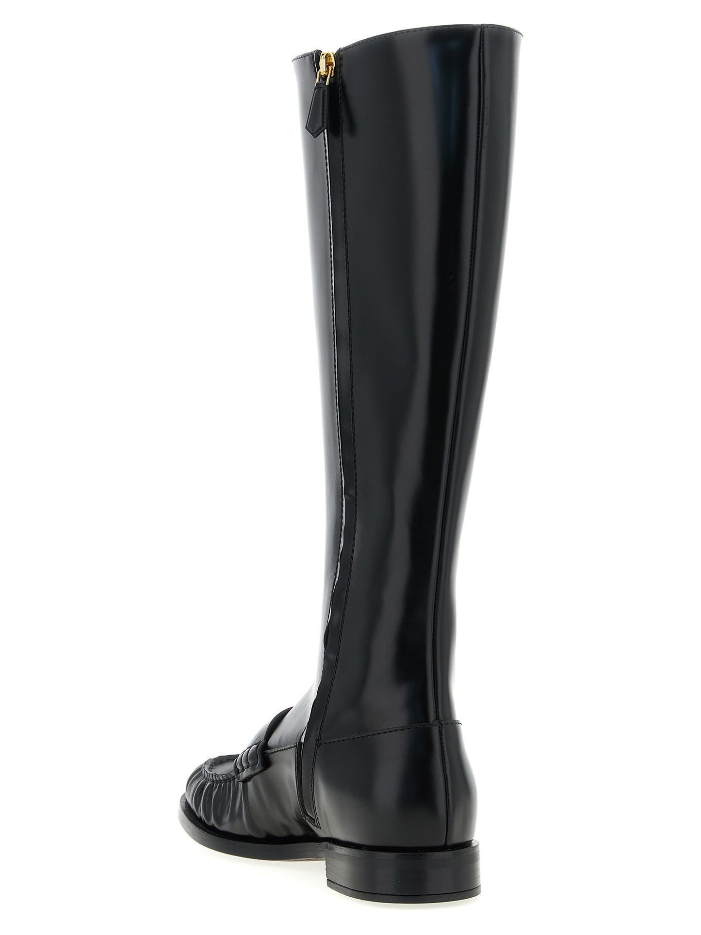 Black Calfskin Over The Knee