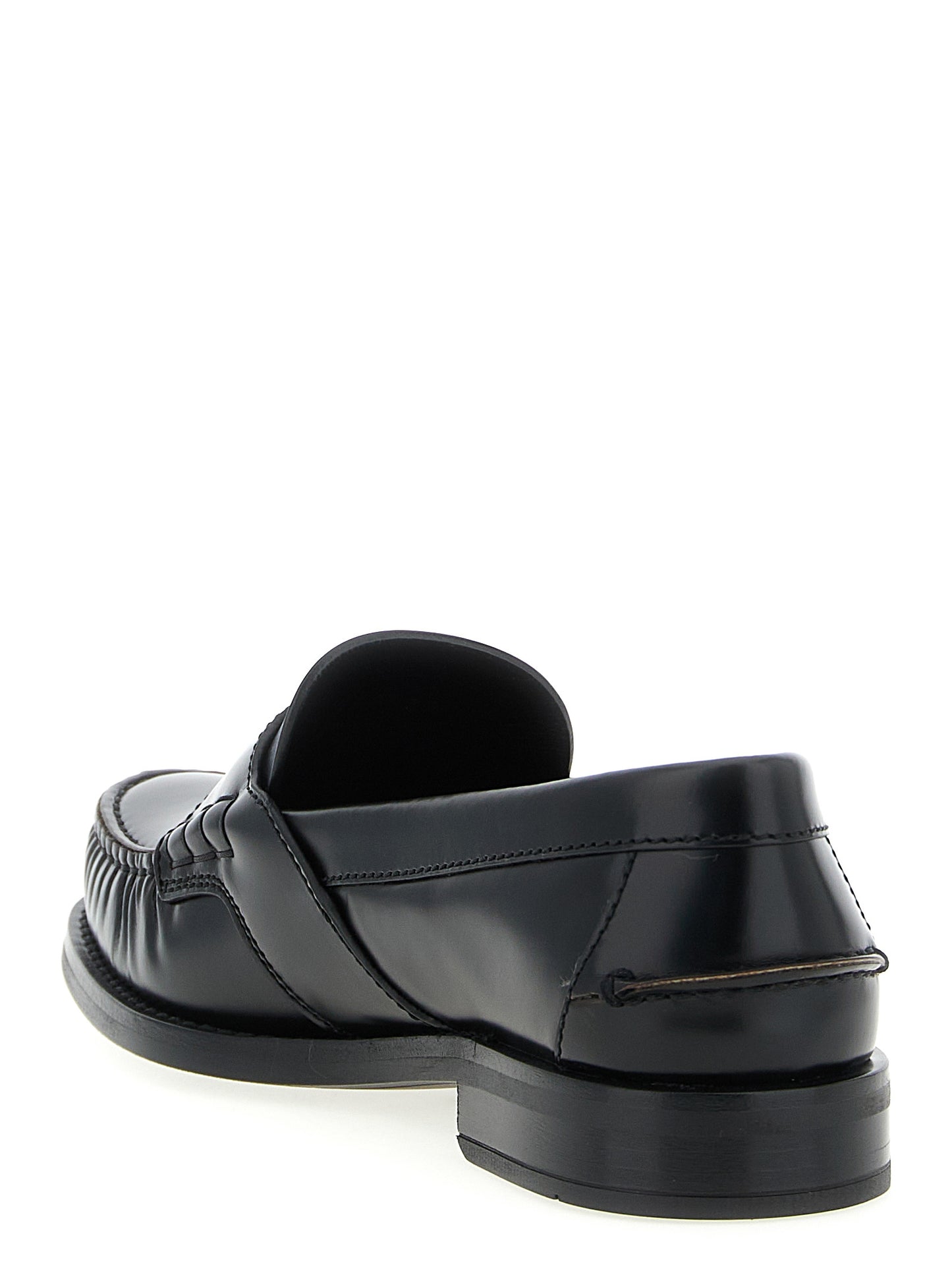 Black Calfskin Slip-On Loafers