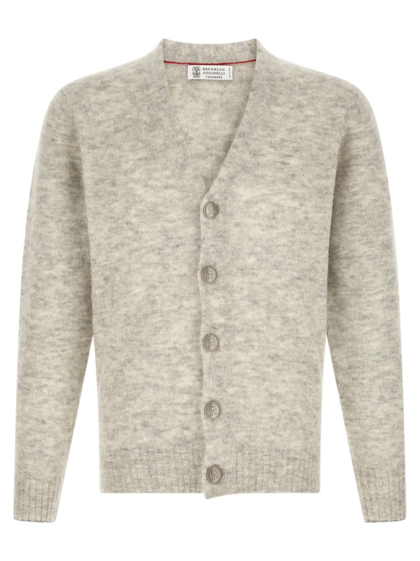 Gray Alpaca Leather Cardigan