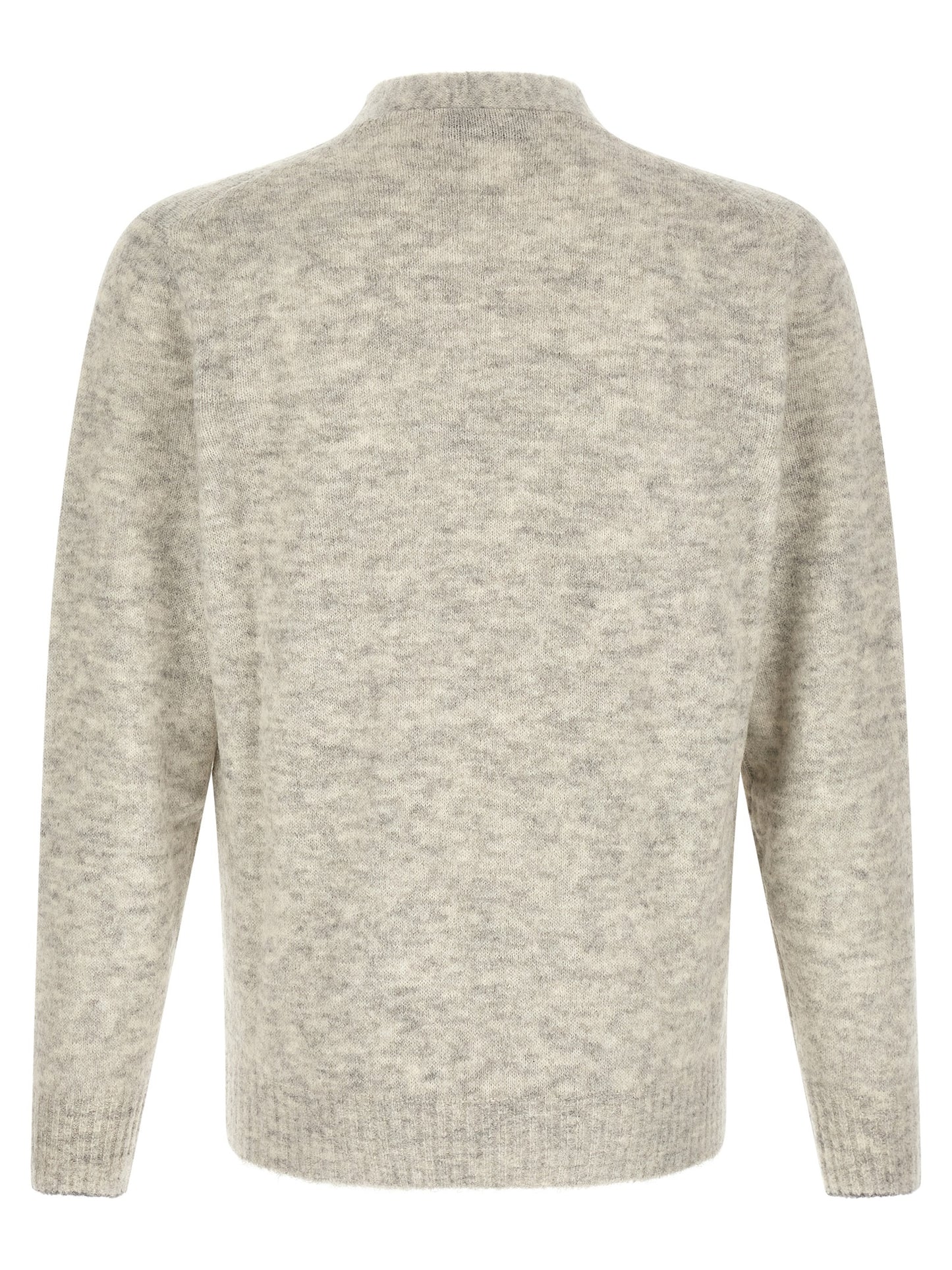 Gray Alpaca Leather Cardigan