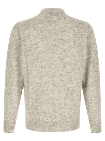 Gray Alpaca Leather Cardigan