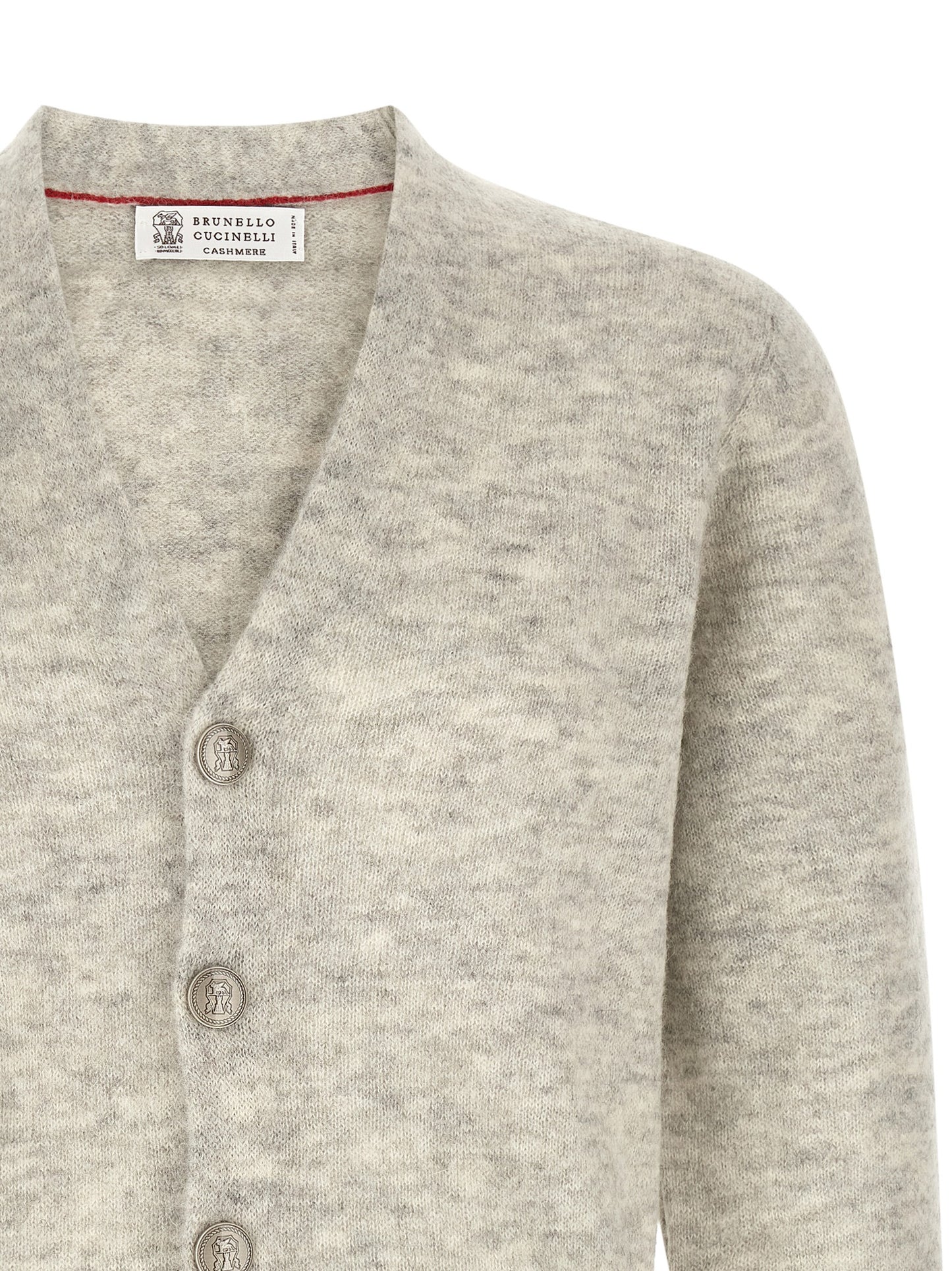 Gray Alpaca Leather Cardigan