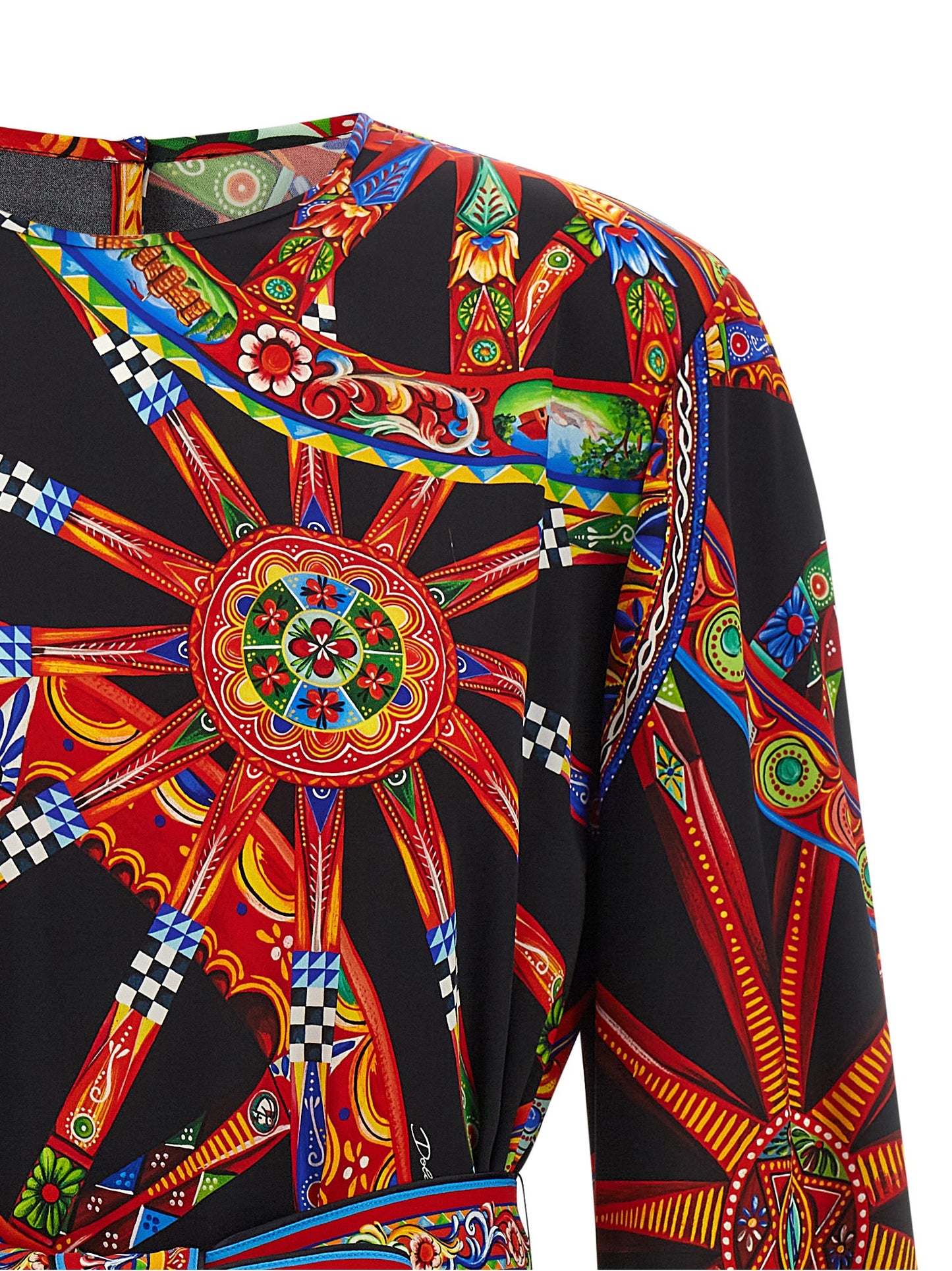 Multicolor Silk Short Dress
