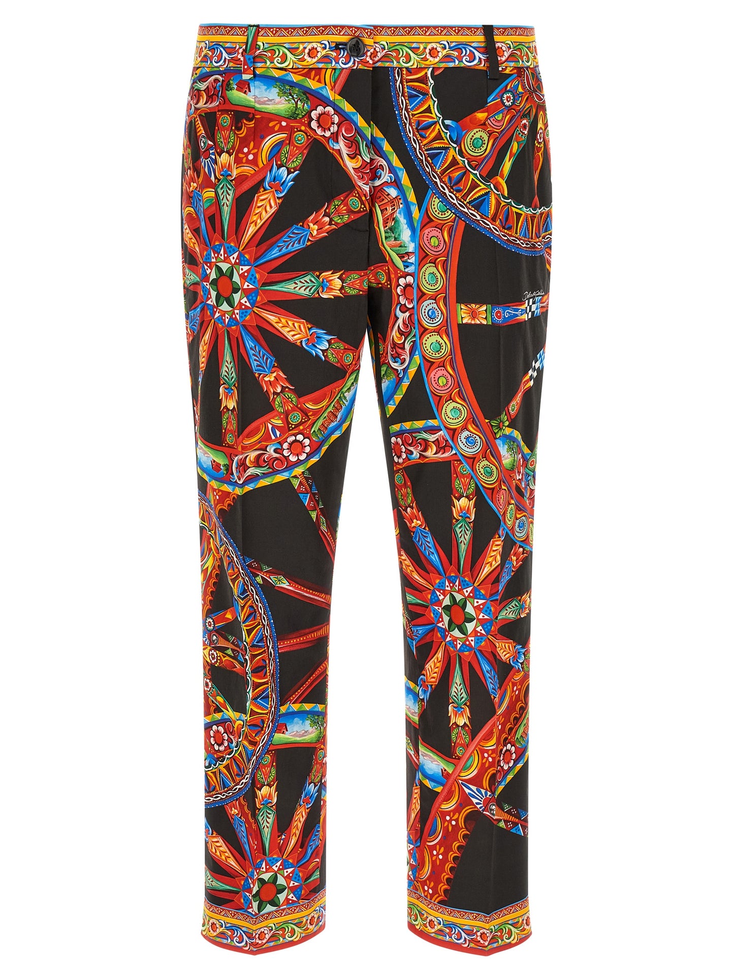 Multicolor Cotton Casual Pants