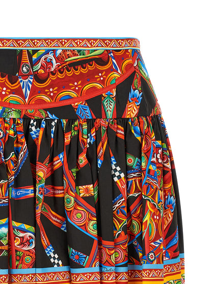 Multicolor Cotton Long Skirt