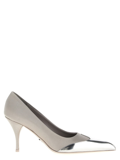 Silver Viscose High Heel Pumps