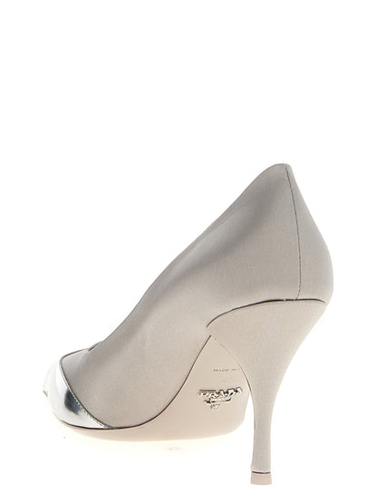Silver Viscose High Heel Pumps