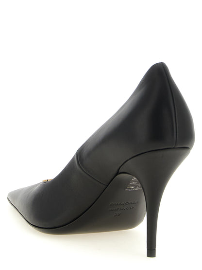 Black Calfskin High Heel Pumps
