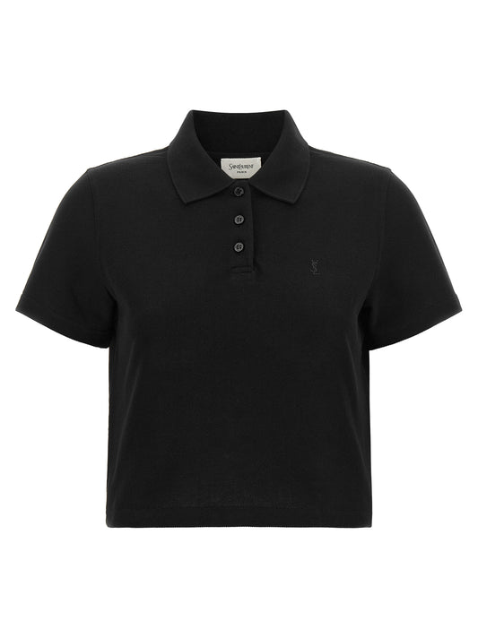 Black Cotton Polo Shirt