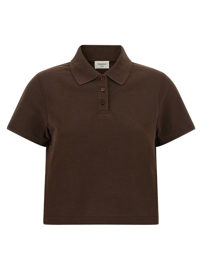 Brown Cotton Polo Shirt