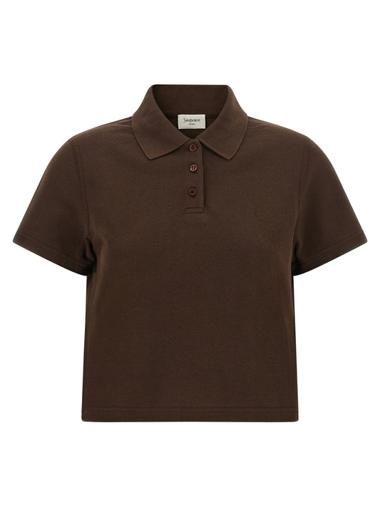 Brown Cotton Polo Shirt