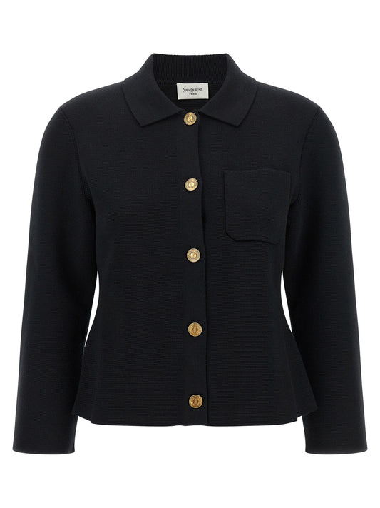 Black Wool Cardigan