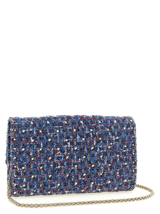 Blue Polyester Crossbody Bag