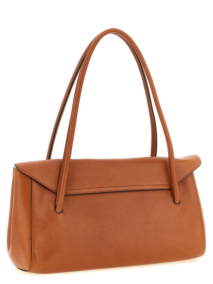 Brown Calfskin Shoulder Bag