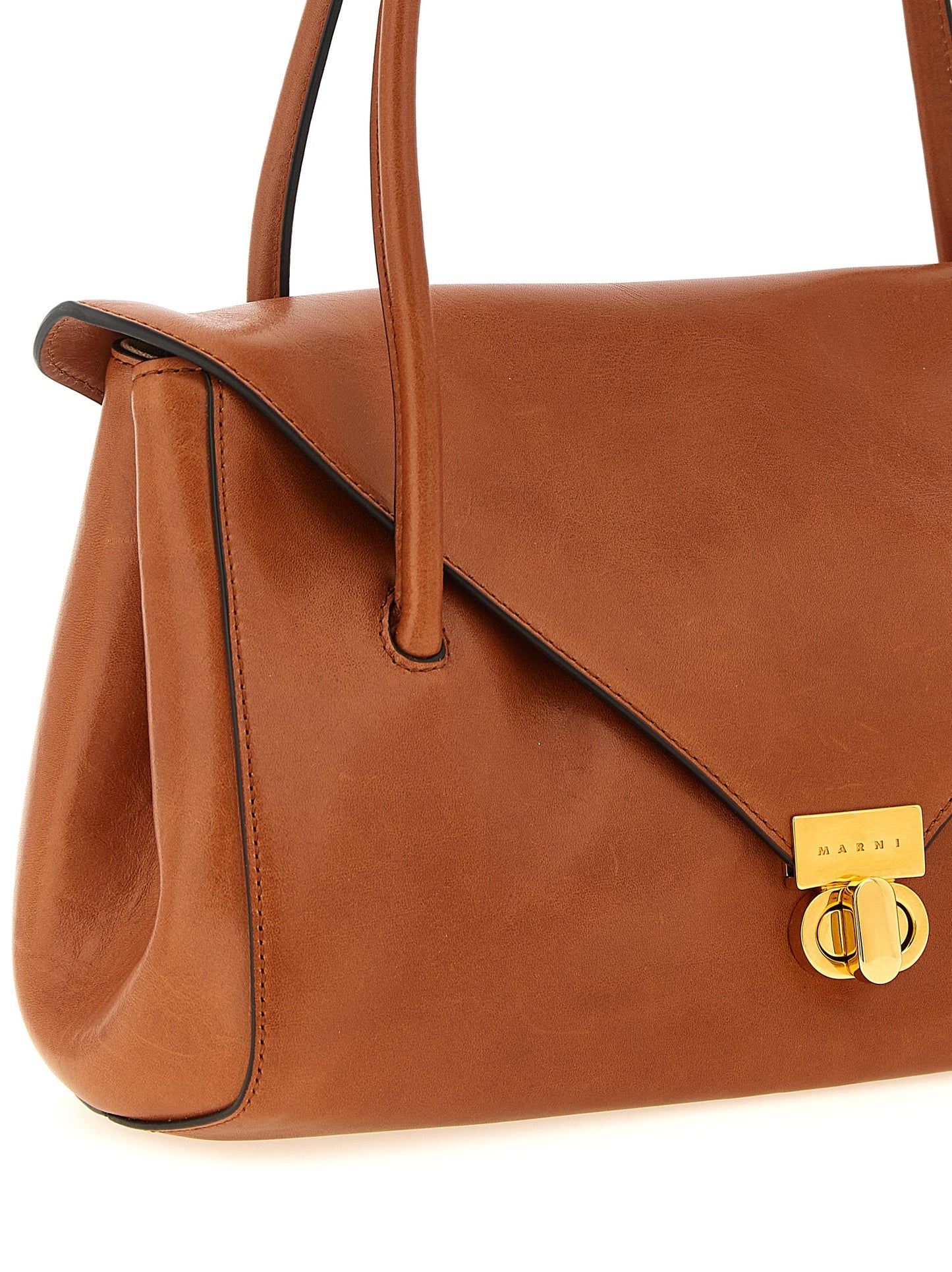 Brown Calfskin Shoulder Bag