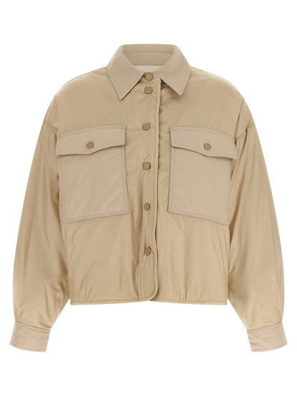 Beige Polyester Full-Length Jacket