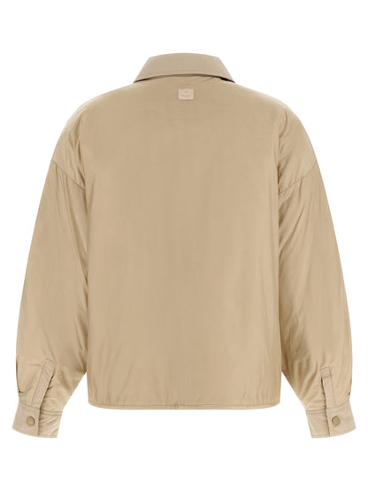 Beige Polyester Full-Length Jacket