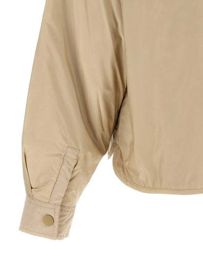 Beige Polyester Full-Length Jacket