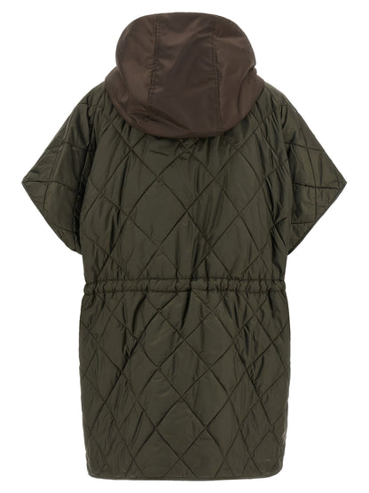 Brown Polyamide Sleeveless Jacket