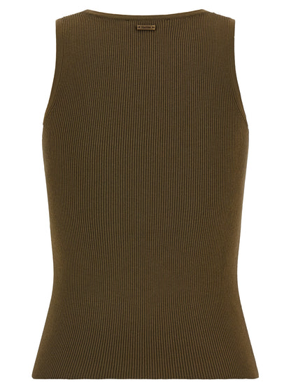 Bicolor Viscose Sleeveles T-Shirt