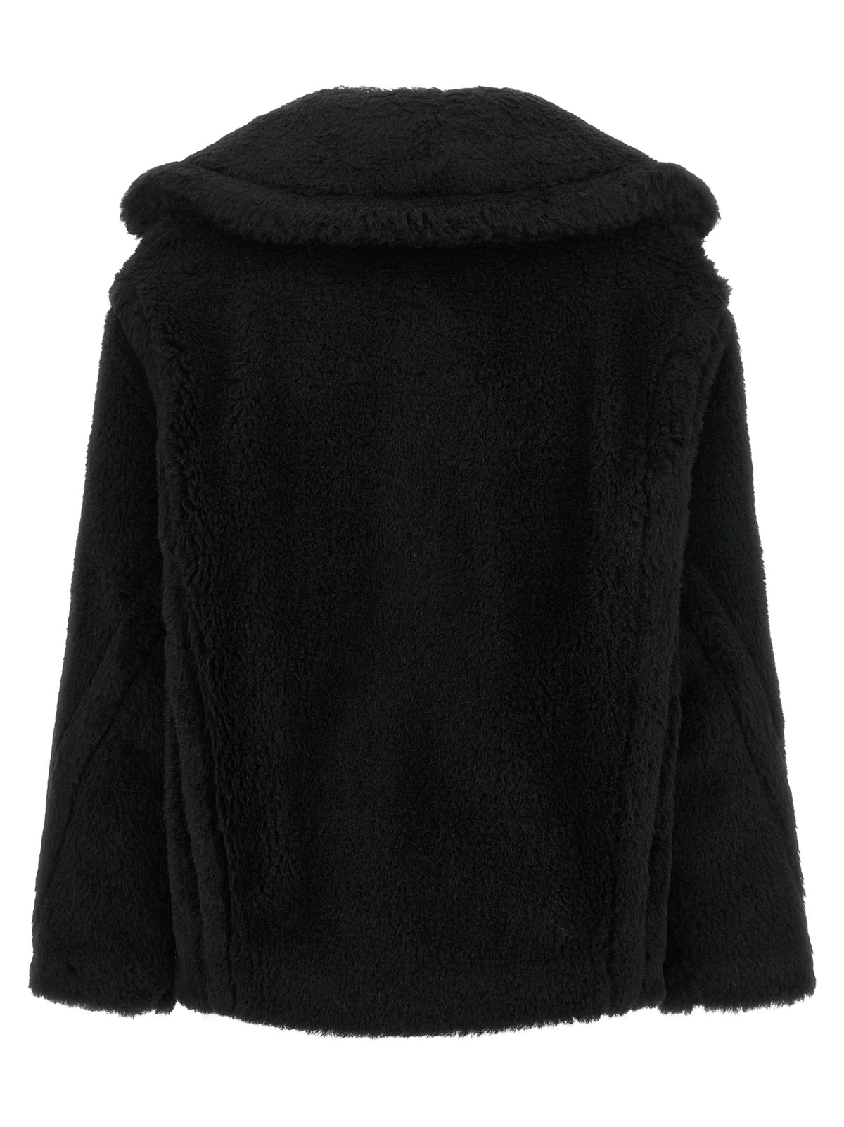 Black Alpaca Leather Coat