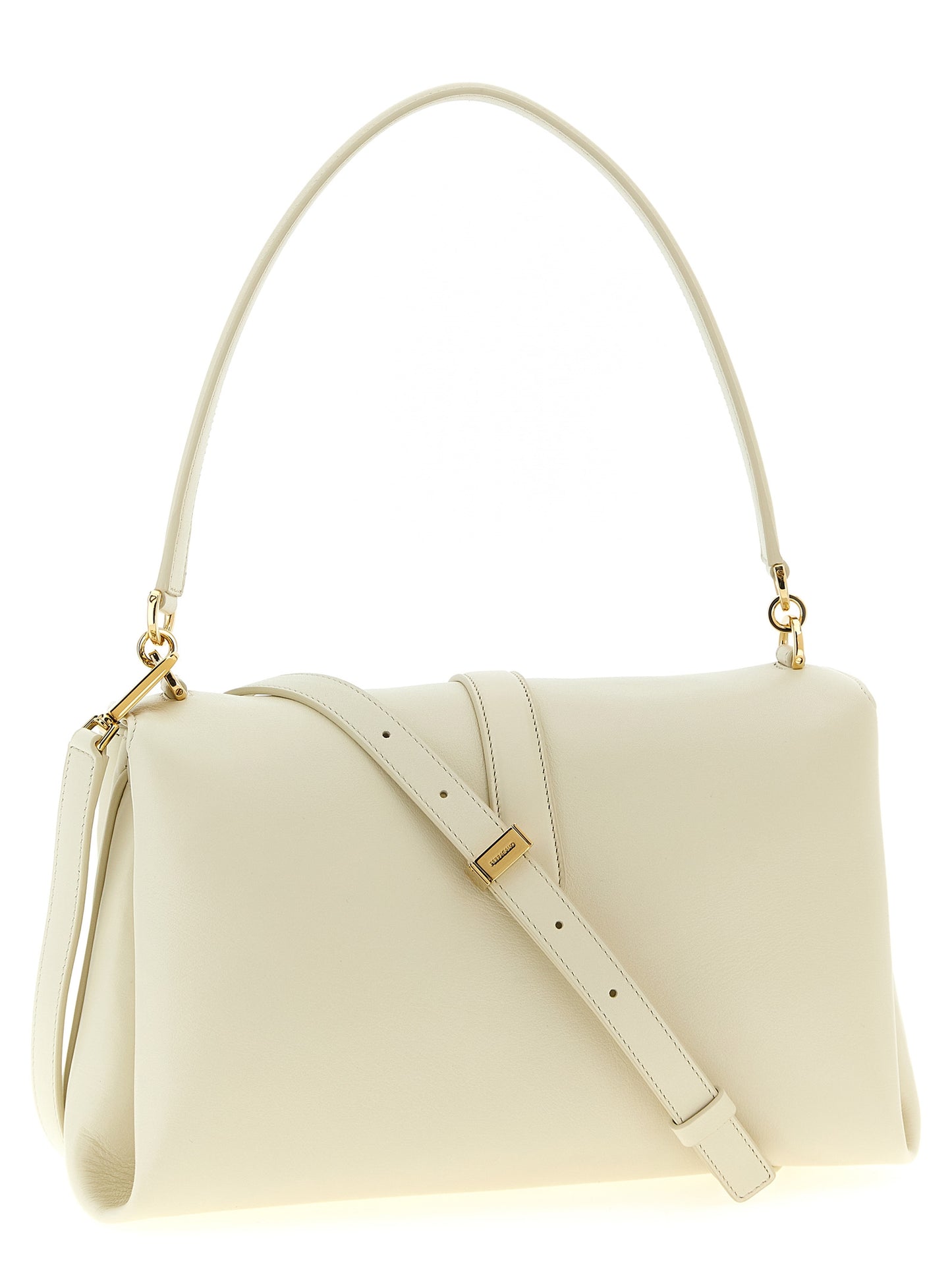 White Calfskin Shoulder Bag