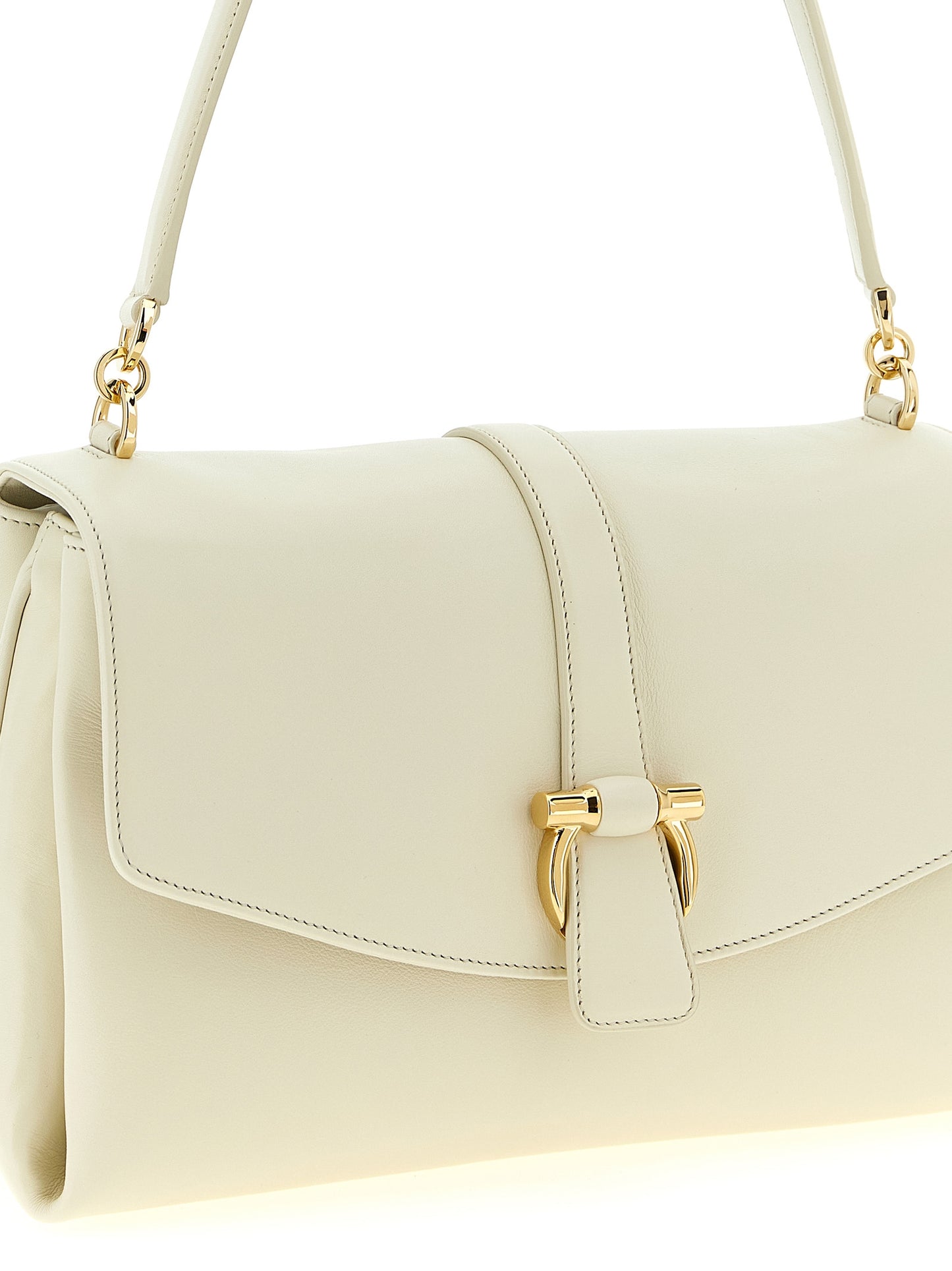 White Calfskin Shoulder Bag
