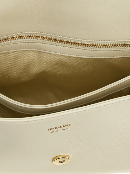 White Calfskin Shoulder Bag