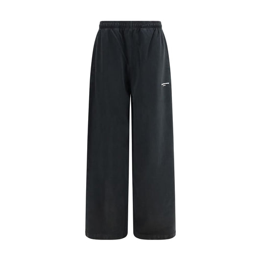 Black Cotton Casual Pants